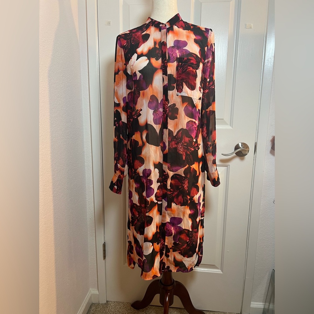 Guess Multicolor Floral Long‎ Sleeve Dress